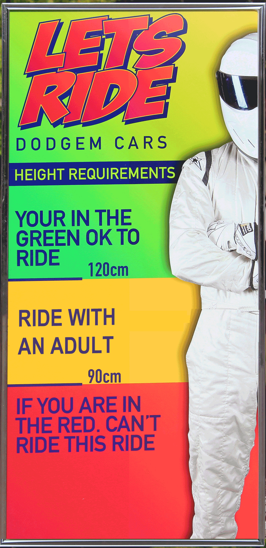 Amusement Ride Height Safety Sign